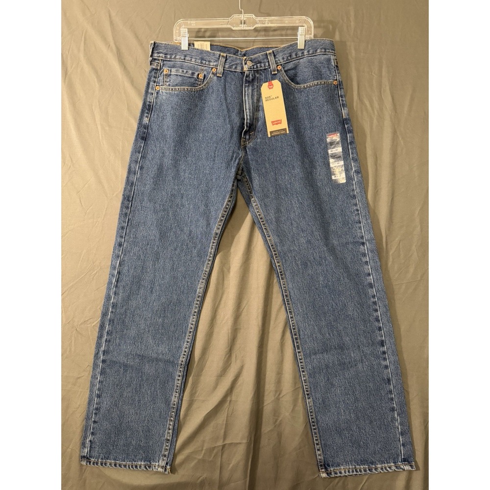 Levi's 36x30 Men 505 100% Cotton Regular Fit Straight Leg Zip Fly Jeans  NWT